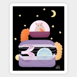 Cute Hamster in Space Cage Magnet